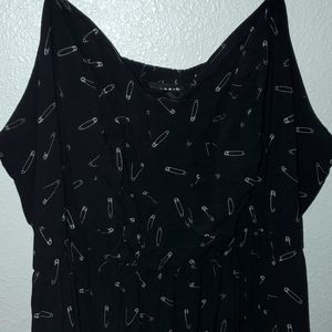Torrid 3 Plus Size Dress Black with safety pin print